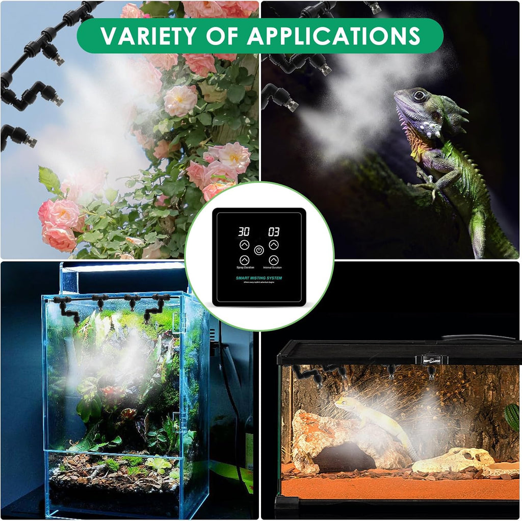 MECESOR Automatic Reptile Mister Humidifier with Timer,Programmable Terrarium Reptile Mister System for Chameleons, Snakes,Frogs,Turtles & Lizards - Smart Spray Control