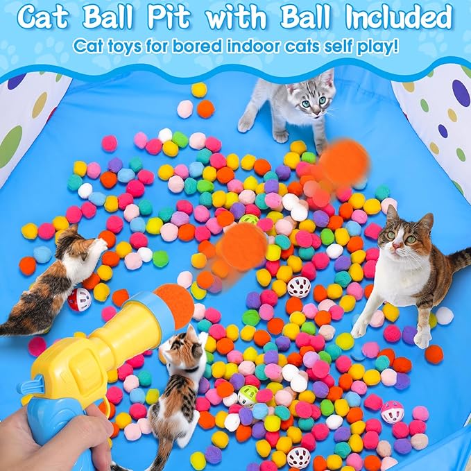 Mity rain Cat Ball Pit with Balls Included, Interactive Cat Toy - Image 3