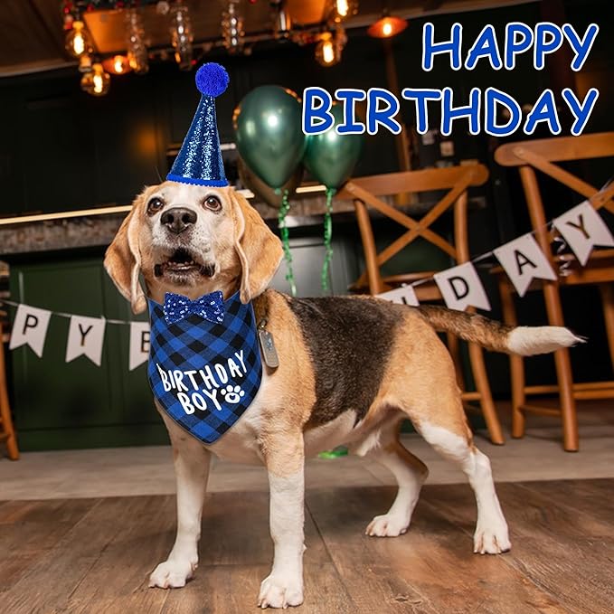 Dog Cat Birthday Party Supplies, Dog Cat Birthday Decorations Hat Bandana Bow - Image 6