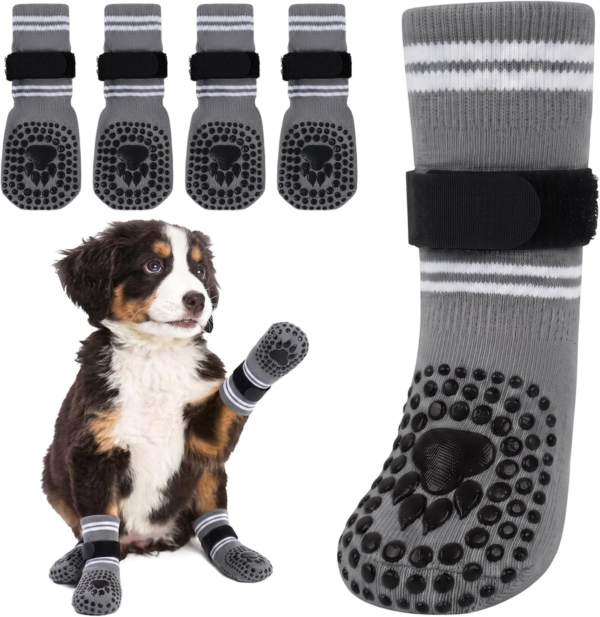 Kuoser Non-Slip Dog Socks Paw Protector for Prevent Licking & Traction