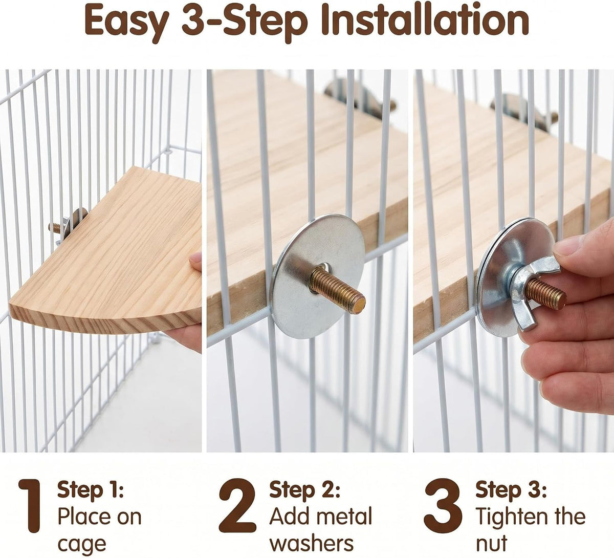 Bird Perch, 3 Pack Bird Playground Woodern Hamster Platform