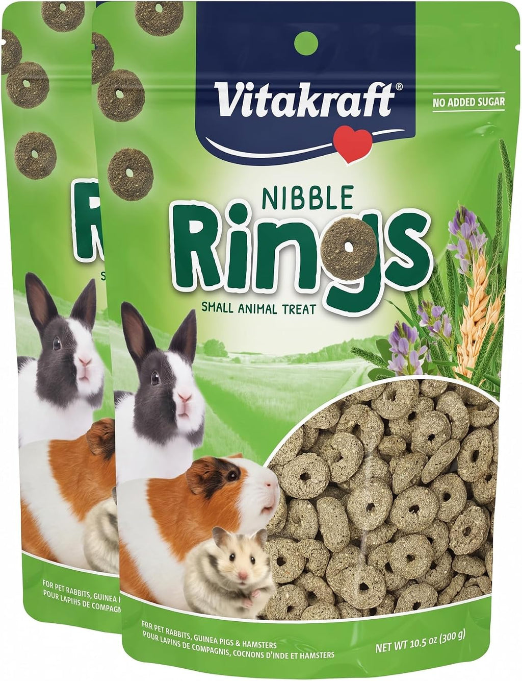 Vitakraft Nibble Rings Tiny Animal Treat, 10.6oz Healthy Crunchy Snack for Rabbit, Guinea Pig, Hamsters & Other Pets, Wholesome Wheat & Alfalfa, Added Vitamins & No Artificial Flavors (Pack of 600)
