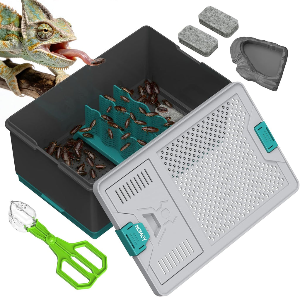 Self-Cleaning Cricket & Roach Feeder Habitat with Escape-Proof Lid