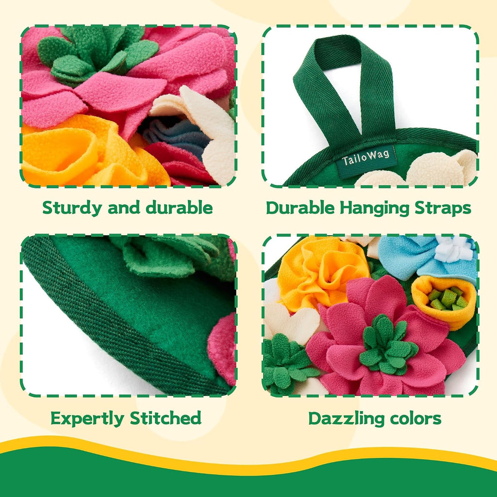 Guinea Pig Snuffle Mat, Rabbit Foraging Mat, Interactive Enrichment Feeding Toy with Slow Feeding Design, Encourages Natural Foraging Skills for Hamsters, Hedgehogs, Kittens & All Small Animals