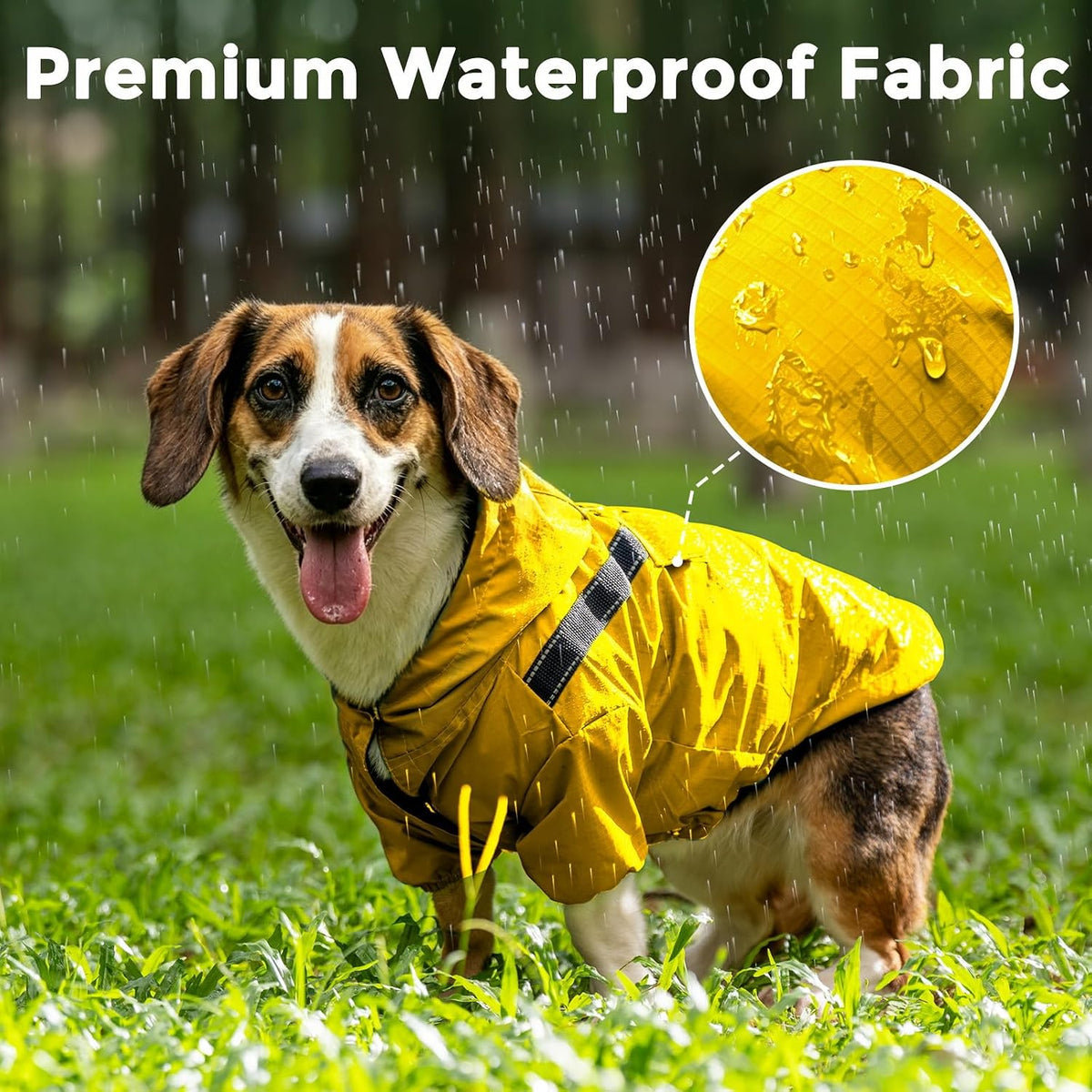 JoyDaog Dog Raincoat with Hood, Waterproof Dog Rain Jacket for Small Dogs