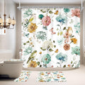 4 PCS Green Floral Birds Bathroom Set by Ufeela