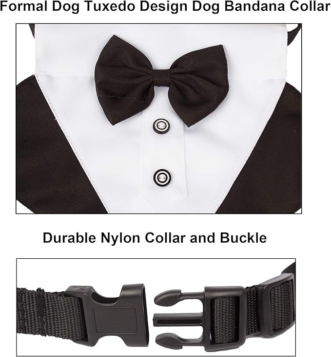 ADOGGYGO Formal Dog Tuxedo Wedding Puppt Bandana Collar - Image 5