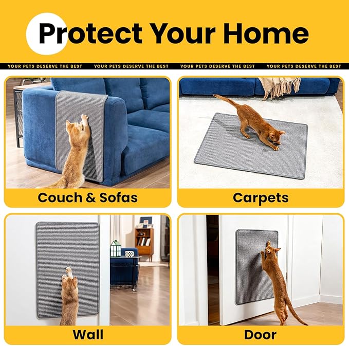 Cat Scratcher Mat, Natural Sisal Cat Scratch Pad - Image 3