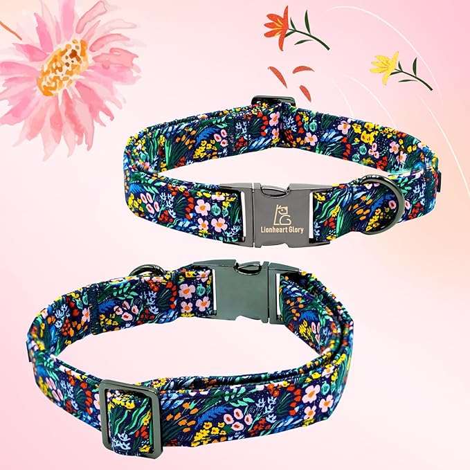 Lionheart Glory Darkblue Flower Dog Collar - Image 6