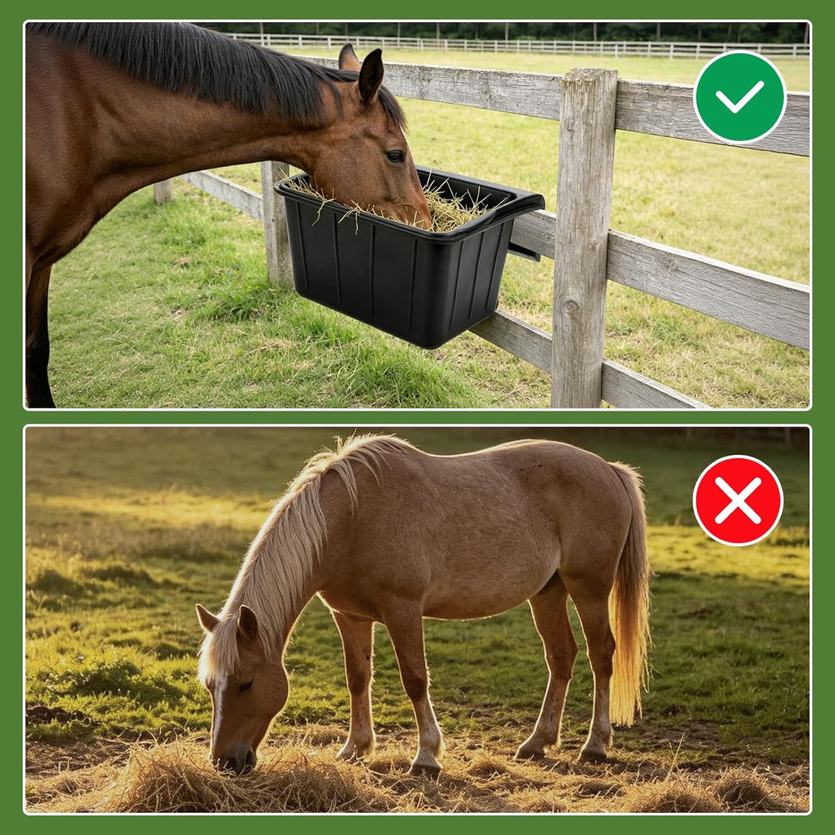 3 Pack 17 Quart Rubber Feed Pan, Horse Feed Pan with Stall Hook