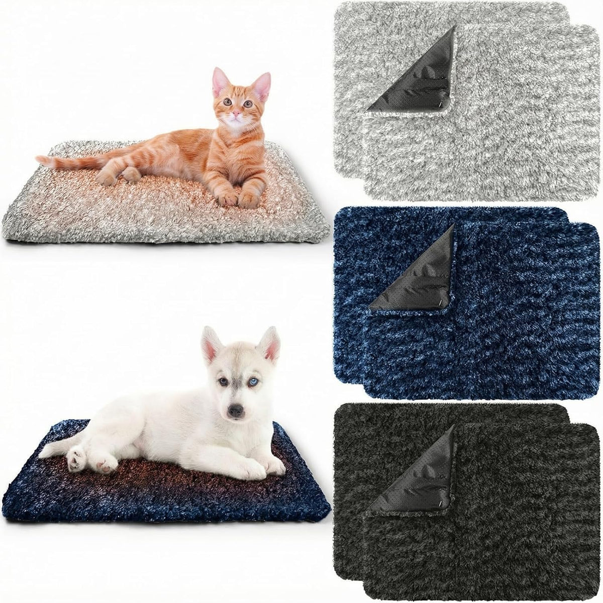 Drydiet 6 Pack Self Warming Pet Cat Dogs Pad 18 x 24 Inch Grey