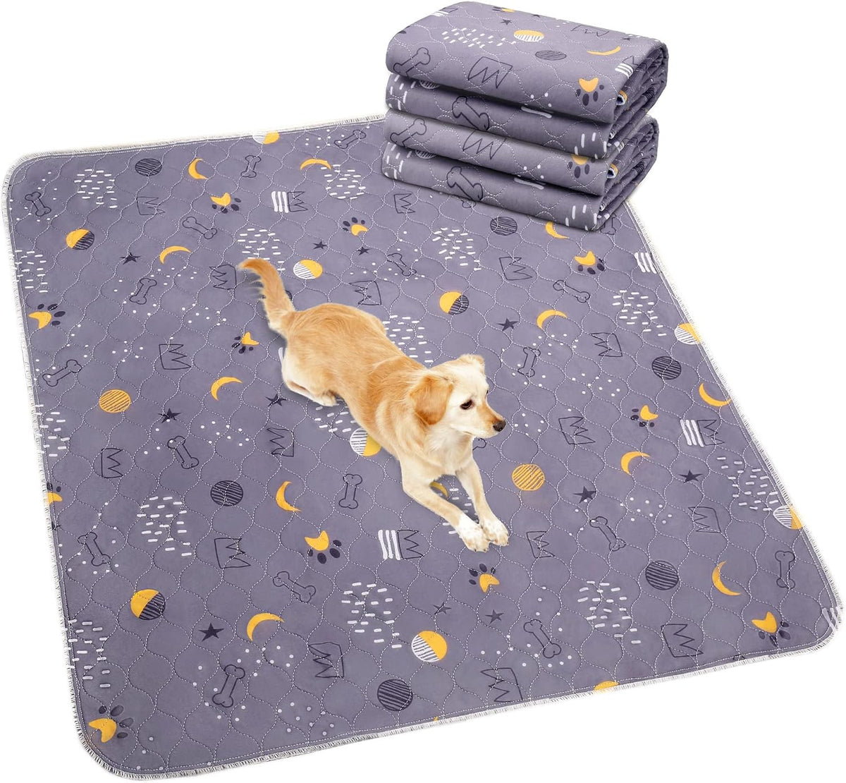 UPSKY Washable Pee Pads for Dogs 2 Pack 36"x41" Reusable Puppy Pads Waterproof Pet Training Pads, Non-Slip Dog Mats Fast Absorbent Whelping Pads for Playpen, Potty, Crate, Bed