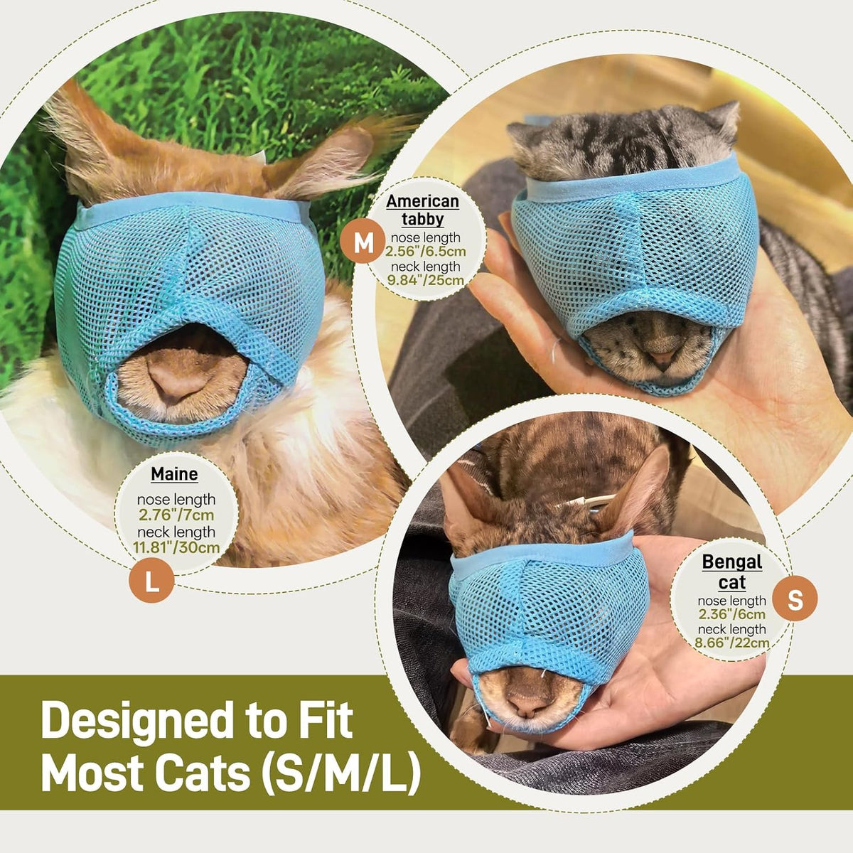 Pezluxe 2pcs Cat Muzzle for Grooming & Nail Trimming
