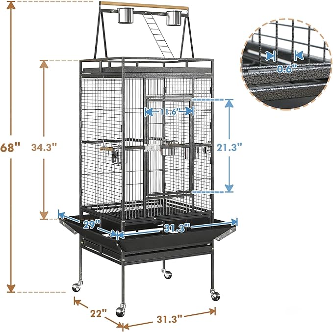 SUPER DEAL 68-inch Large Bird Cage - Image 5
