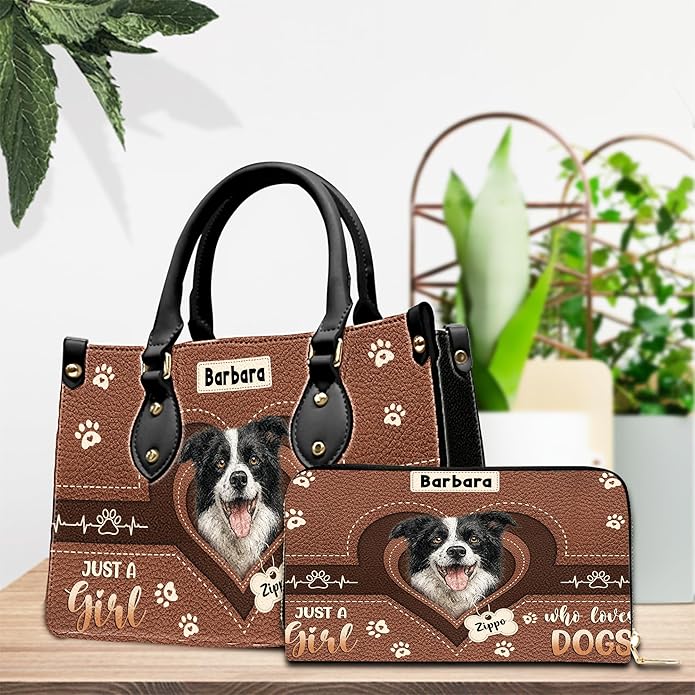 Personalized Pet Mom Leather Handbag – Custom Name Dog Cat Photo Purse - Image 6