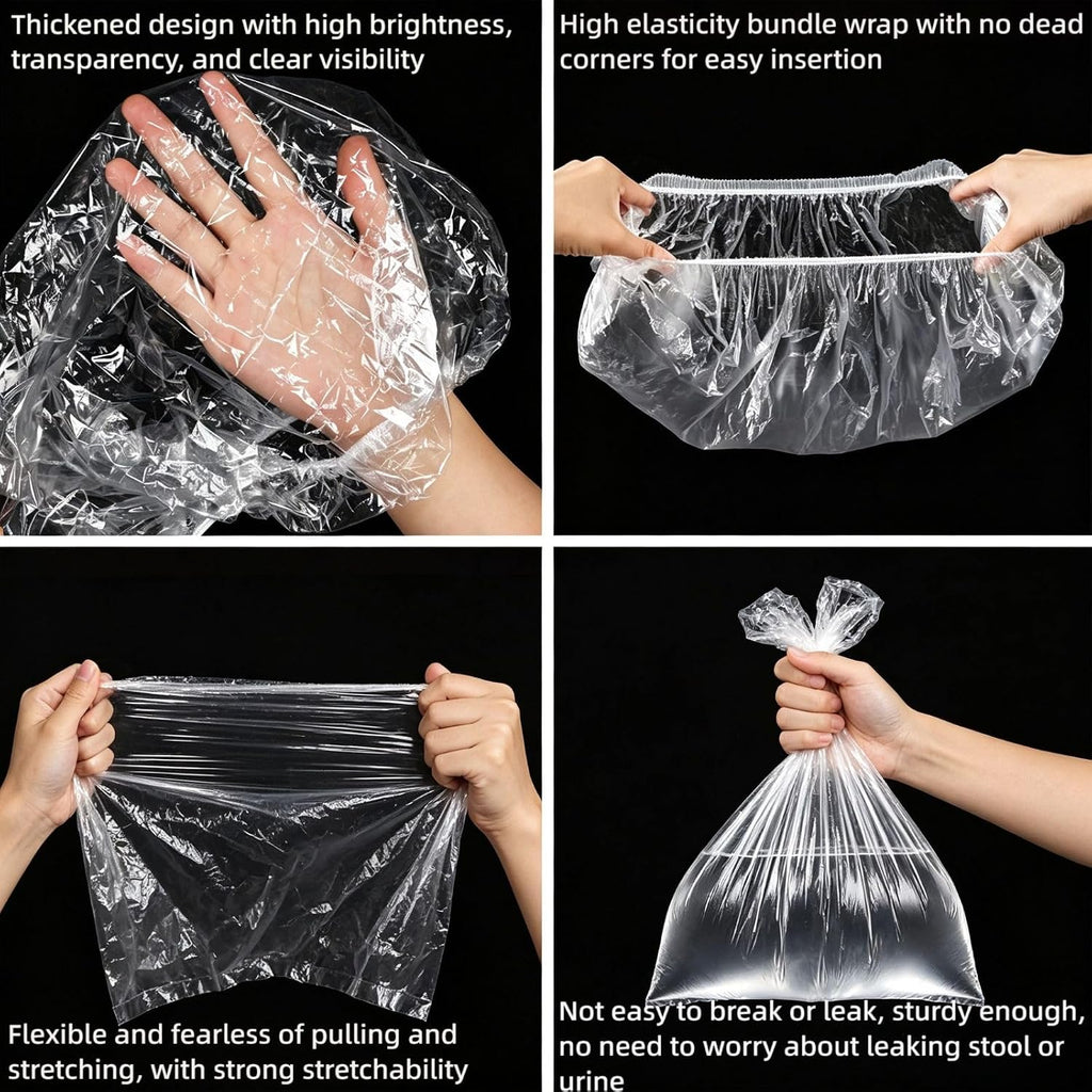 60PCS Disposable Small Animal Cage Liners, Leak-Proof Litter Box Bags with Elastic Edges, Universal Fit for Rabbits, Guinea Pigs, Hamsters, Birds, Chinchillas, and Hedgehogs