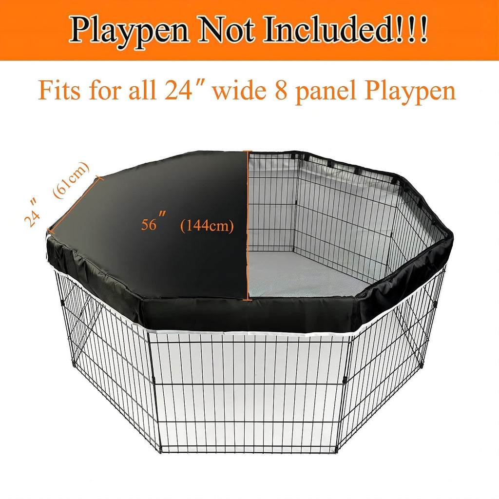 PJYuCien Playpen Top Cover for 24'' Width 8 Panel Pen, Black