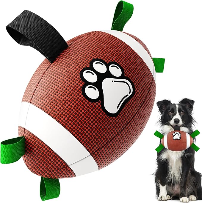 QDAN Dog Toys Football, Interactive Dog Toys by QDAN