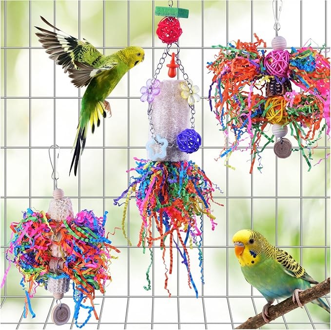 Bird Toys, Parakeet Foraging Toy, Hanging Chewing Toy, Bird Cage Accessories – by Matutinus