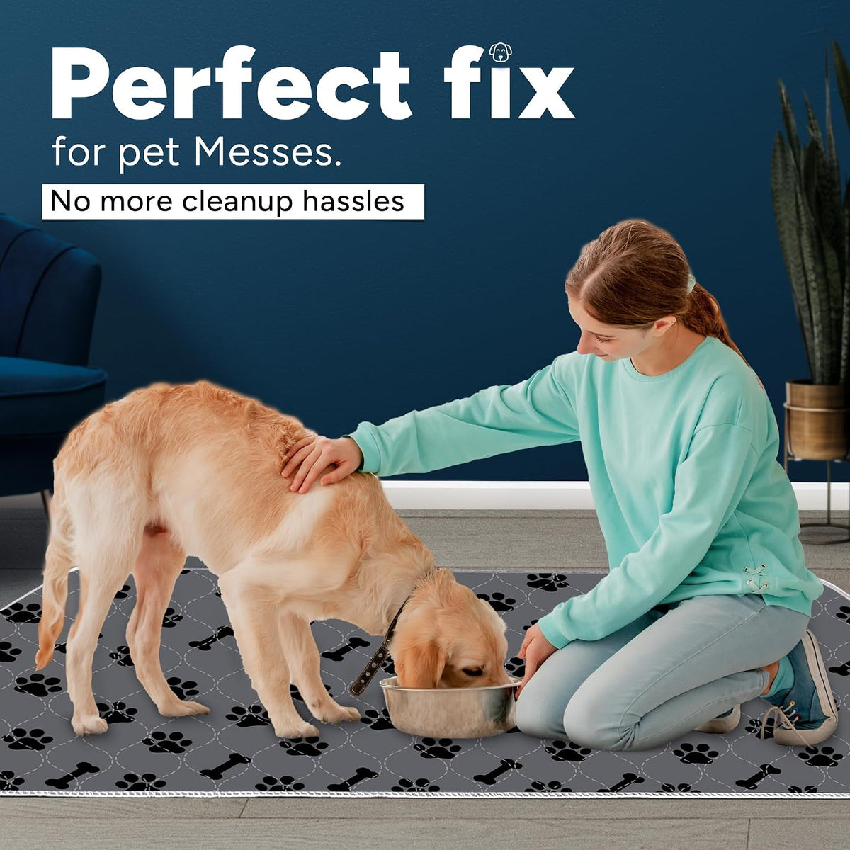 Washable Pee Pads for Dogs, 2 Pack 36"x41", Waterproof Non-Slip Reusable