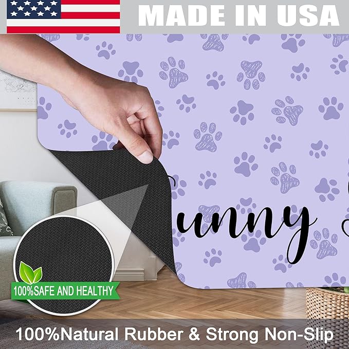 Personalized Dog Cat Mat with Name Photo Custom Placemat Feeding Mats - Image 4