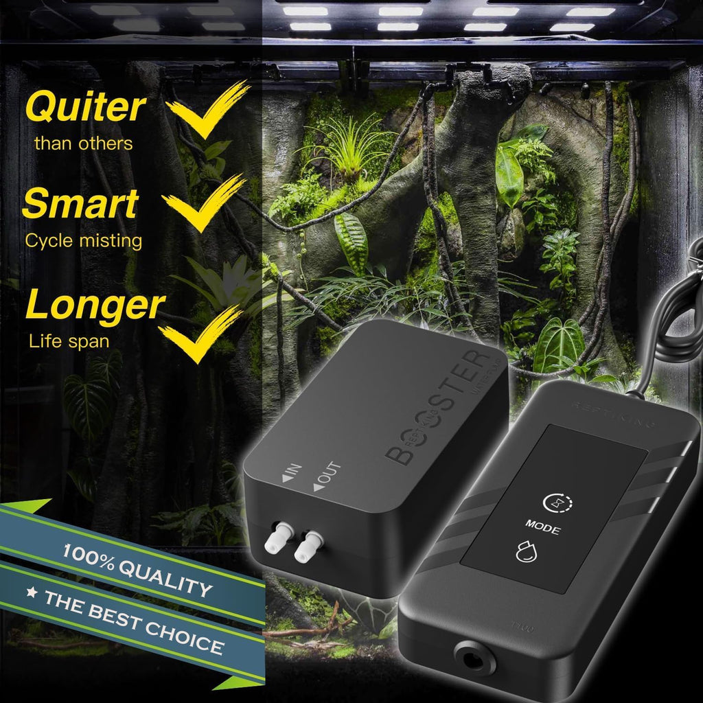MRREPTILE Reptile Automatic Mister, Misting System for Reptiles, Auto Rain Sprayer for Chameleon, Turtle, Frog, Crested Gecko, Plants, Terrarium Tank Humidifier