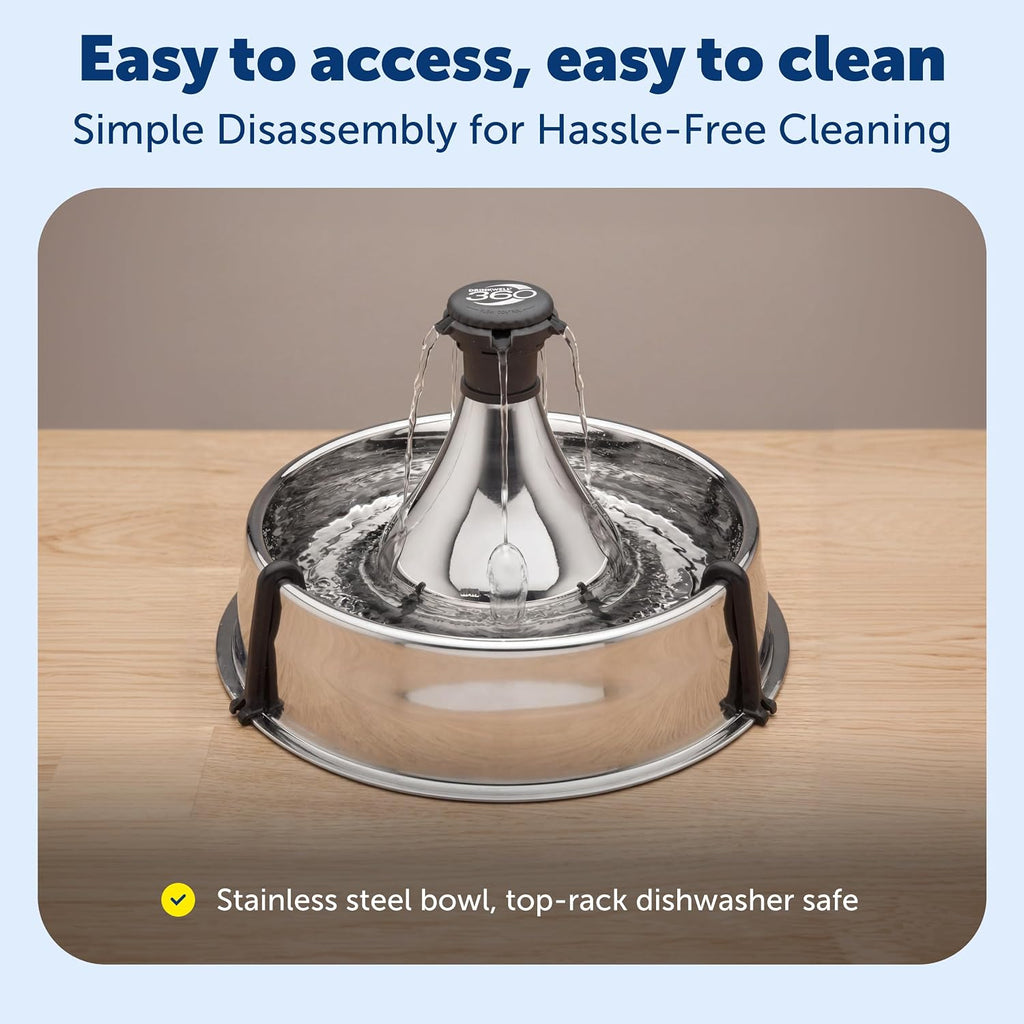 PetSafe Drinkwell Stainless 360 Multi-Pet Cat Water Fountain, 128oz, 12-Pk