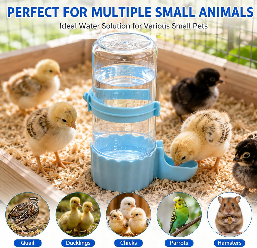 16.7Oz Quail Chick Gravity Waterer with Anti-Drowning Tray & Cleaning Brush