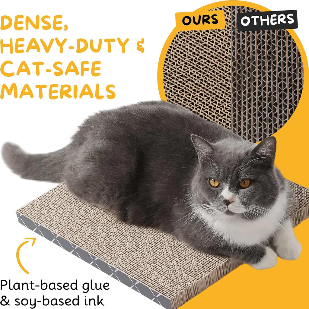 Hide & Scratch Cat Scratcher Refill Pads 2 Pack Double Sided Cardboard