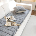 Plush Couch Cover for Dogs 3D Stripe Fuzzy Sofa Covers Washable