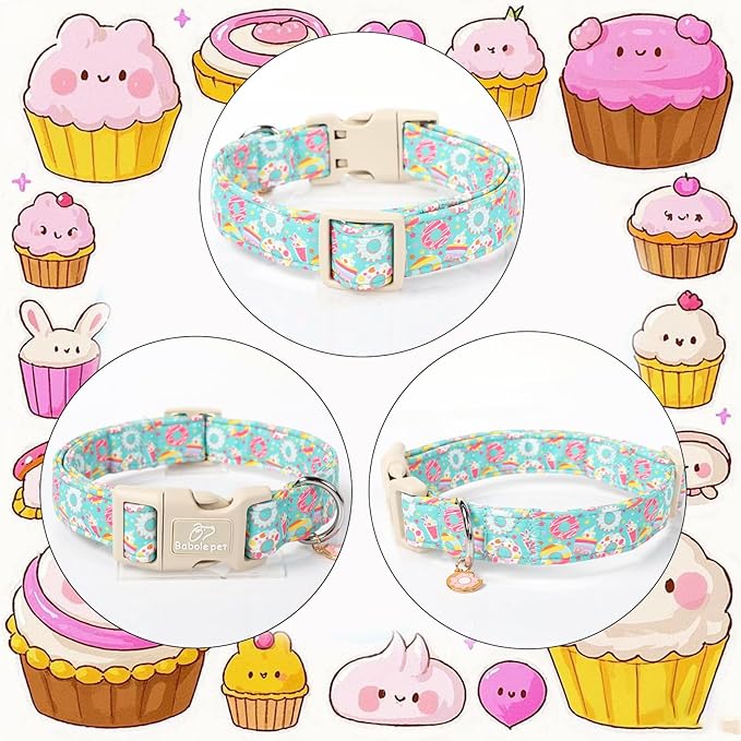 Adjustable Summer Dog Collar, Cute Mint Dessert Dog Collars - Image 5