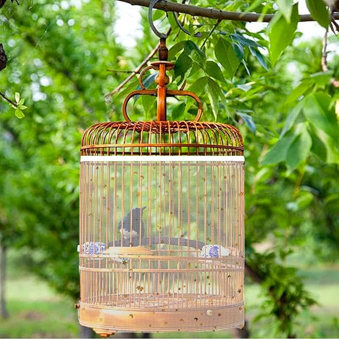Bird Cage Seed Catcher, 45-90'' Adjustable Bird Cage Cover, Universal Nylon - Image 7