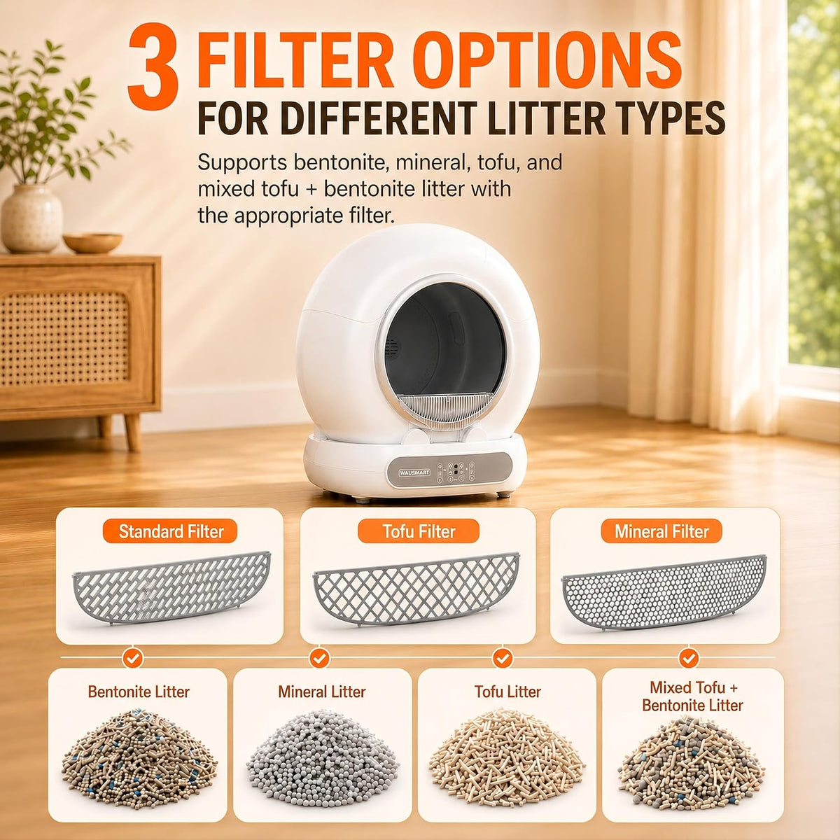 Automatic Self Cleaning Litter Box for Multiple Cats Odor Control