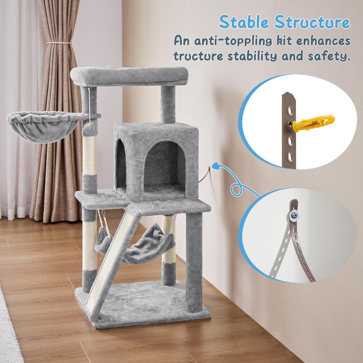 Yaheetech 40in Cat Tree for Indoor Large Cats with Large Top Perch