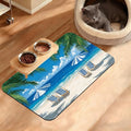 Pet Feeding Mat, Sea Beach Absorbent Dog Cat Food Mat Palm Tree Dog Mat by Unknown