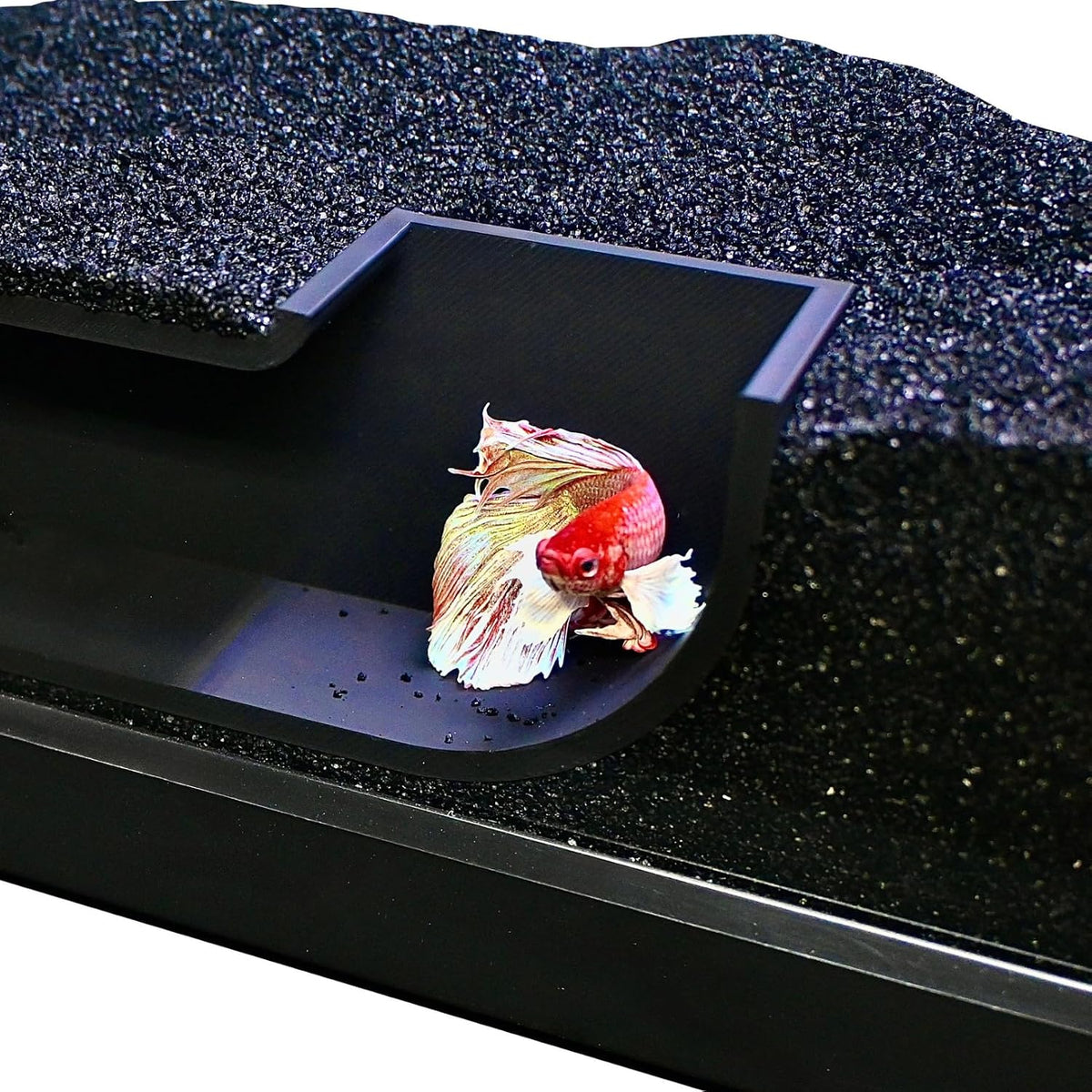 Betta Underground Tunnel Hideout Cave - Aquarium Hide For Small Fish And Shrimp, Viewing Rest Hammock Enrichment Toy, Tank Accessories Supplies Decorations Ornaments