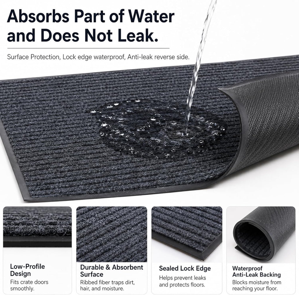 23.6" X 47.2" Mat for Under Dog Crate, Waterproof Dog Crate Mat