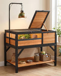 Wooden Tortoise Habitat with Detachable Legs & Adjustable Lamp Holder – Reptile Terrarium for Small Animals
