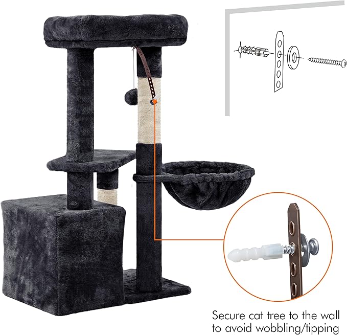 Topeakmart Cat Tree Tower for Indoor Cats, 34.5in Cute Cat Tree Activity Center - Image 9