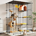 Oneluck Extra Large Cat Cage,4-Tier Catio, DIY Metal Cat Enclosure with Platforms,55 Inch Indoor Cat Cage for 1-3 Cats, Indoor Cat Playpen for Cats Rabbits Small Animals