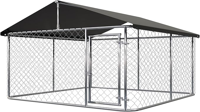 Outdoor Dog Enclosure Heavy Duty Dog Kennel House Mesh Dog Big Cage Pet Kennel by ATTAV