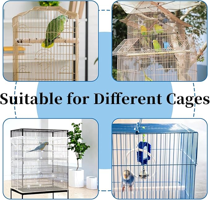 Daoeny Bird Cage Seed Catcher, Large Bird Cage Cover, Adjustable Soft Airy - Image 6