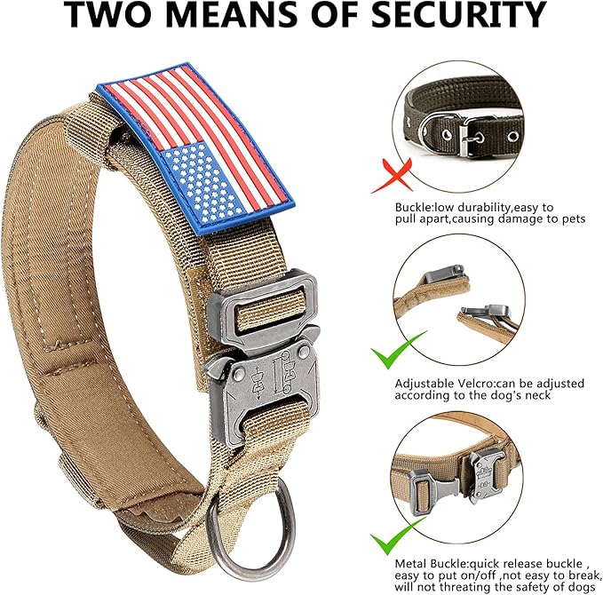 DAGANXI Tactical Dog Collar, Adjustable Military Training Nylon Dog Collar - Image 5