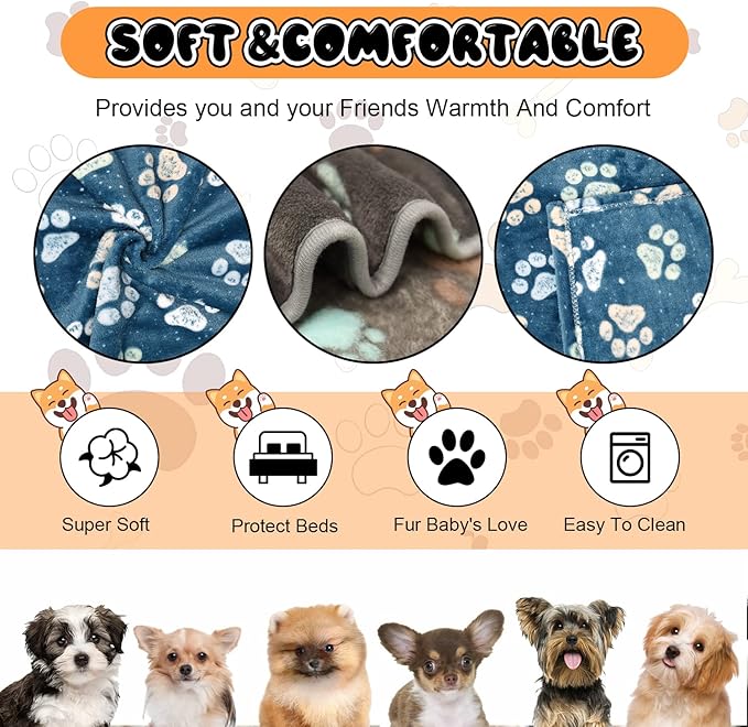 Rezutan Dog Blankets for Medium Pet, 3 Pack Blanket Fuzzy Cat Blankets Washable - Image 2
