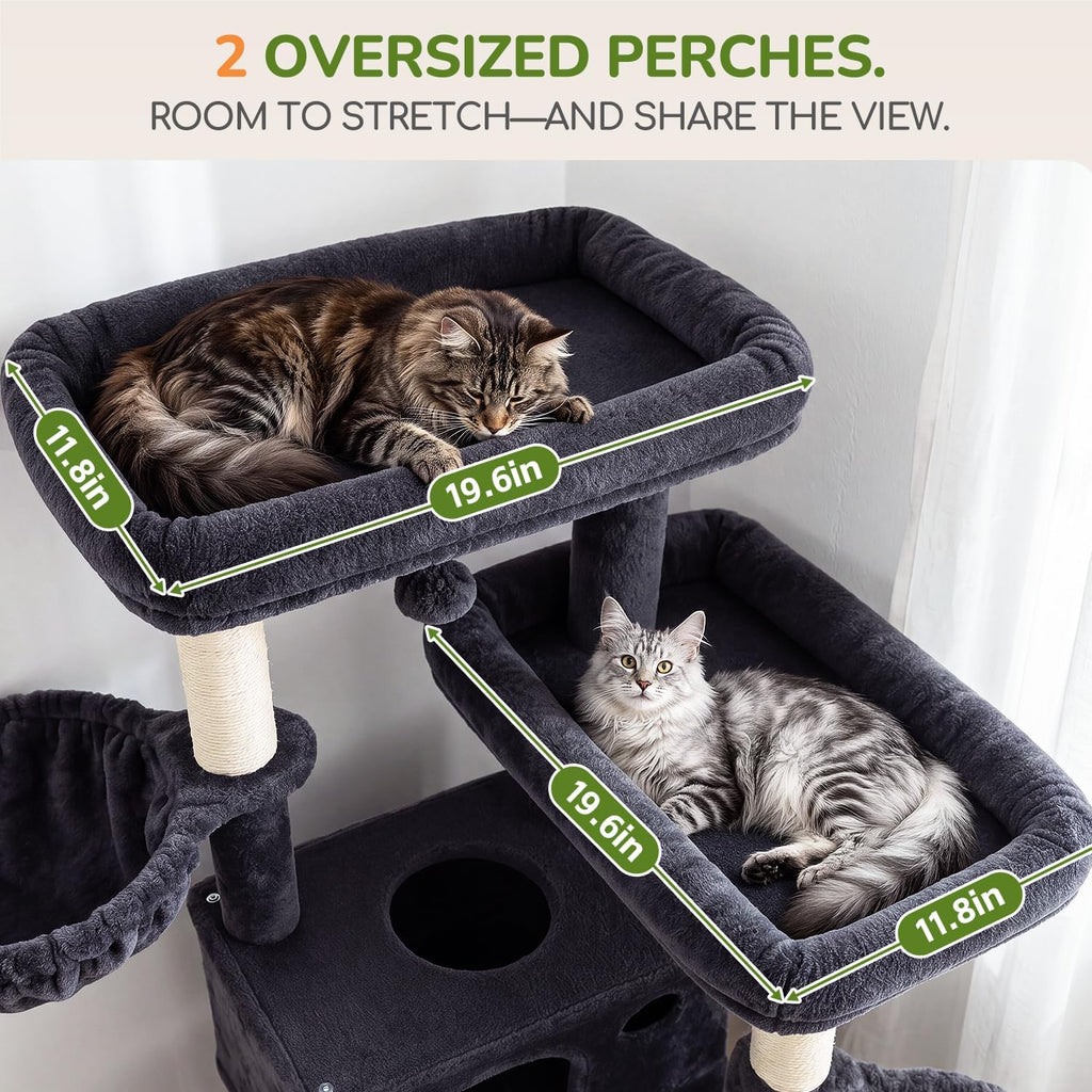 Globlazer 80in Tall Cat Tree for Large Cats, Sturdy Indoor Cat Tower, F80K
