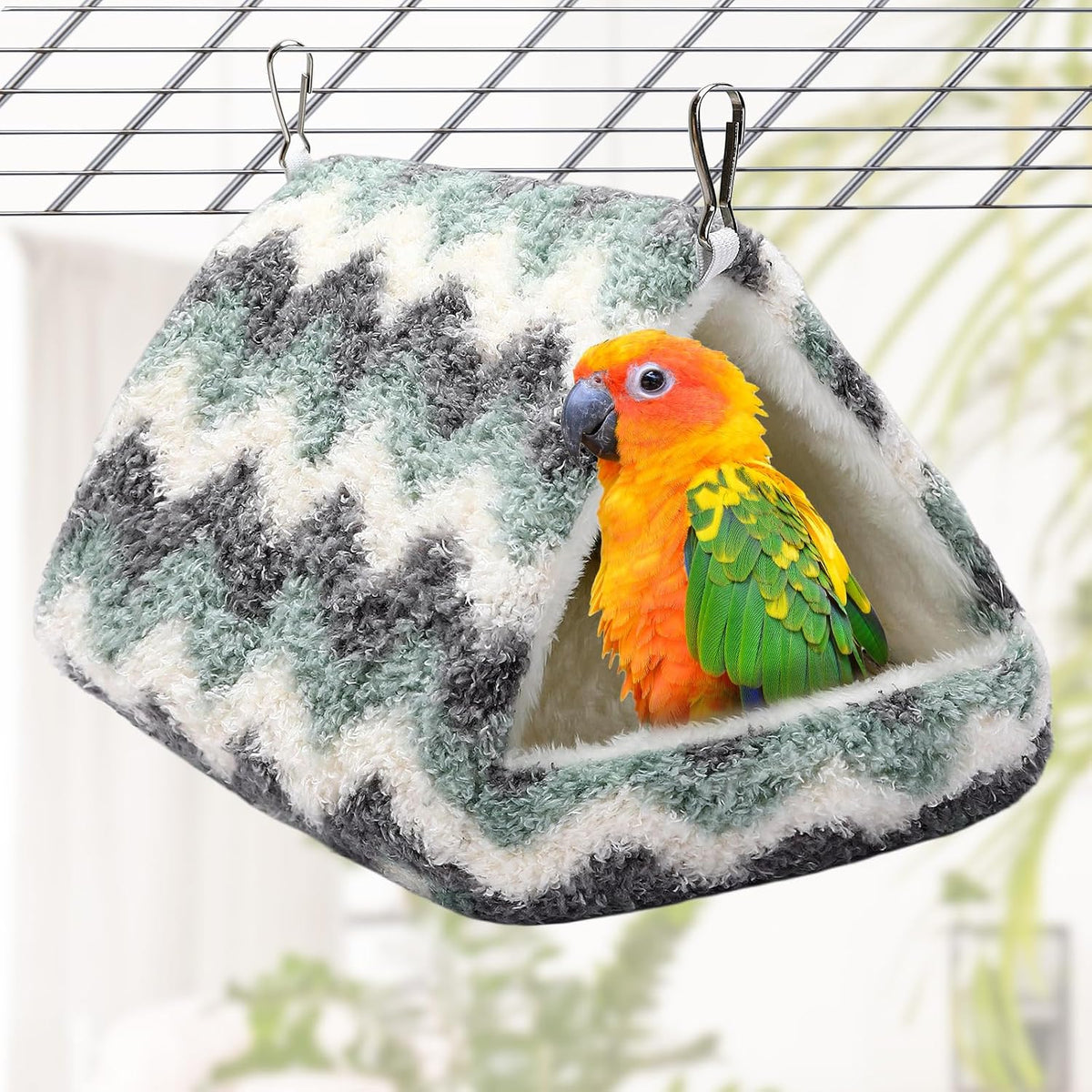 PETKNOWS 2 Pack Bird Nest House, Hanging Hammock Fluffy Parrots Bird Bed