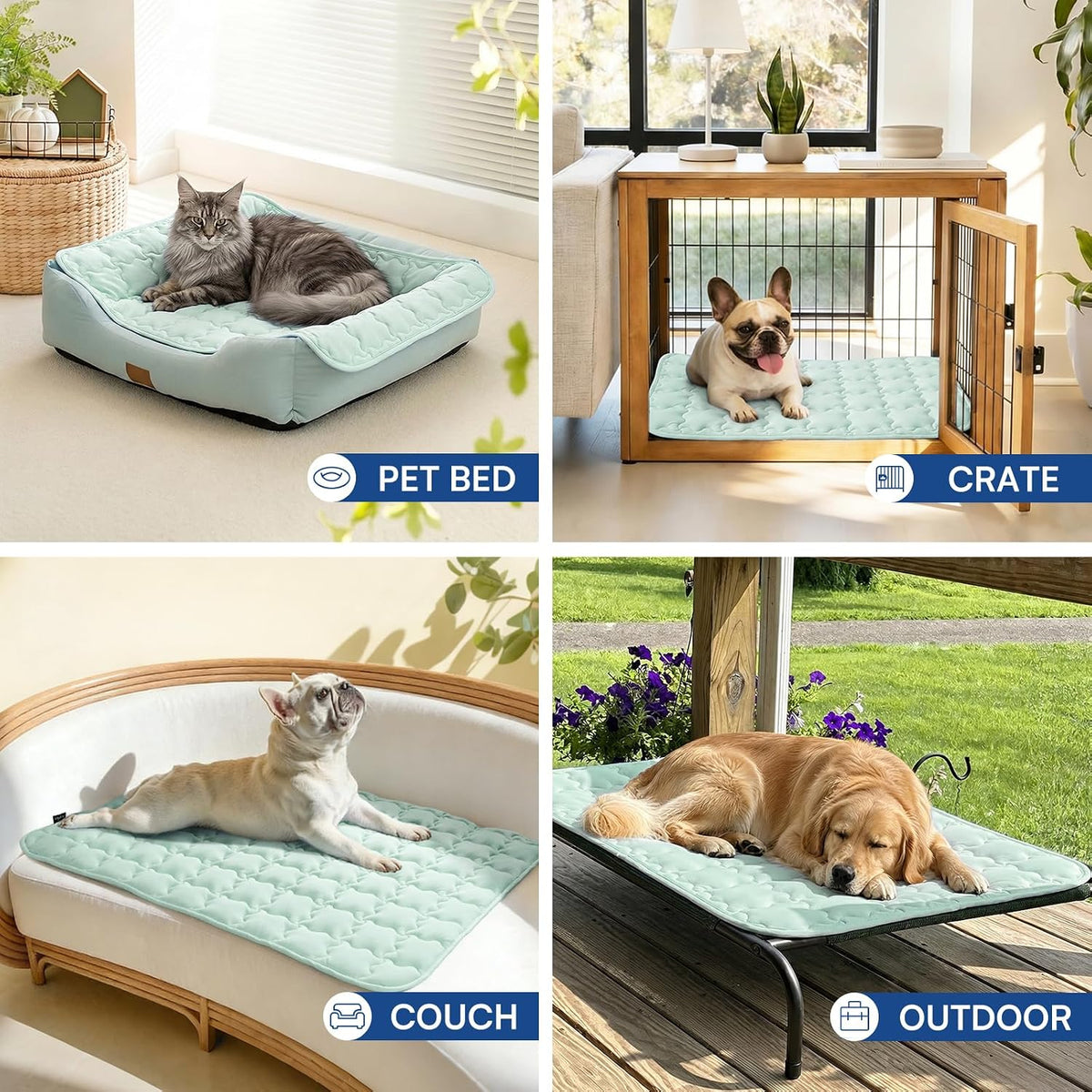 Luciphia Dog Cooling Mat, Q-MAX>0.5 Non-Slip Self-Cooling Pad for Pets