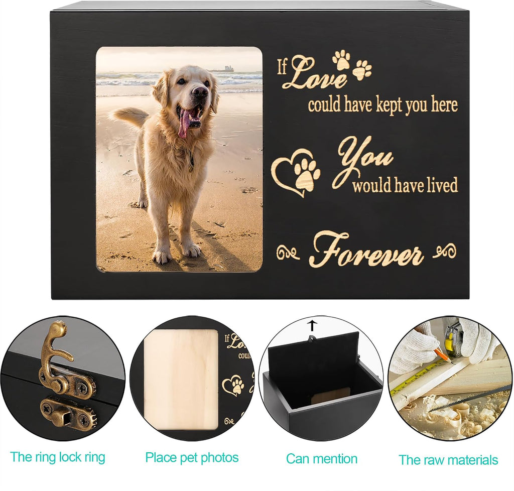 DGDCDV Pet Memorial Urns for Dogs Cats Ashes with Photo Frame