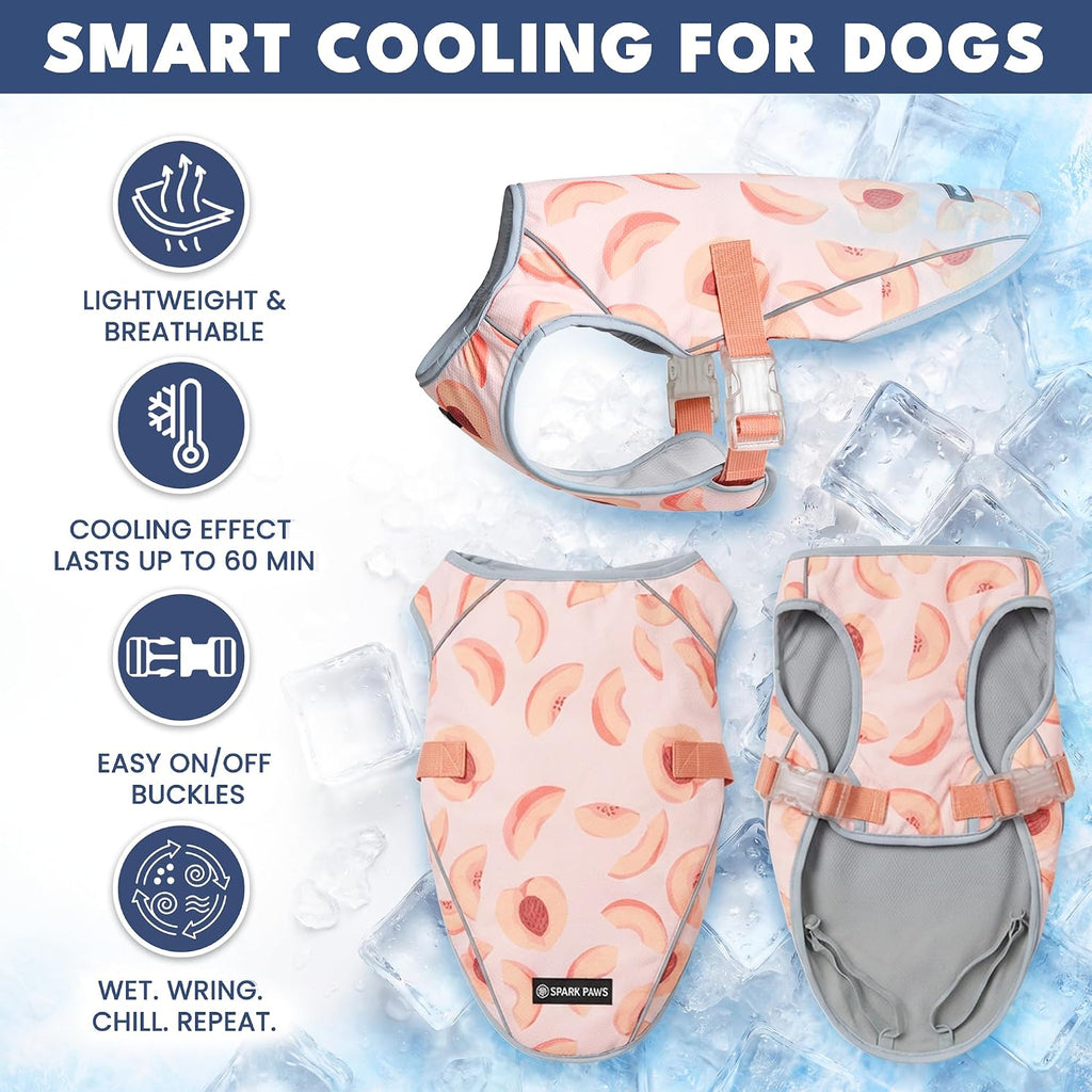 Spark Paws Dog Cooling Vest - Evaporative Summer Cooling, SPF-50 Protection