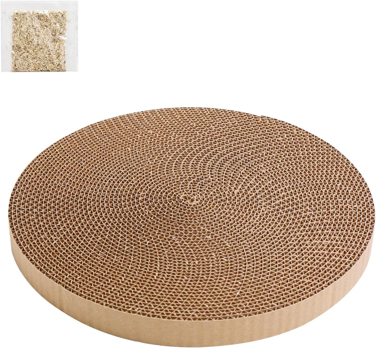 Round Cat Scratcher Refill 10 inch Diameter 7/8 Inch Thickness Circle Cardboard Cat Scratcher Replacement Pads Cat Scratching Boardcat Scratcher Pad for Indoor，3 PCS